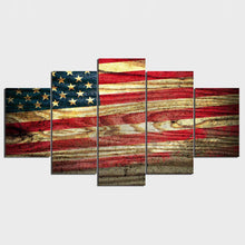American Flag Wood Look Canvas - The Force Gallery