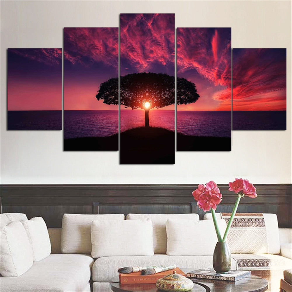 Sunset Tree Ocean Canvas – The Force Gallery