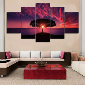 Sunset Tree Ocean Canvas - The Force Gallery