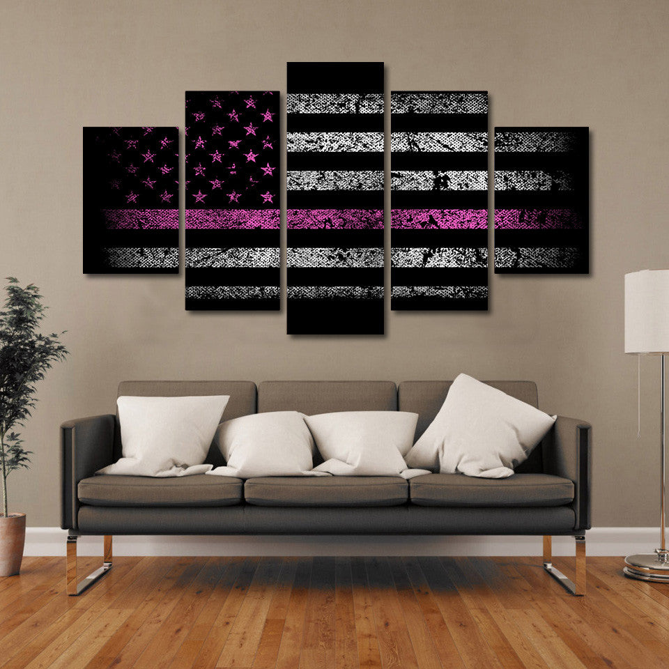 American Flag with Pink Line - The Force Gallery