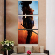 Large Framed Wonder Woman Three Piece Canvas - The Force Gallery