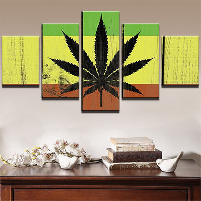 Marijuana Colorful Wood Look Canvas - The Force Gallery