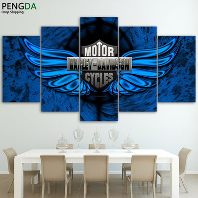 Blue Harley Davidson Canvas - The Force Gallery