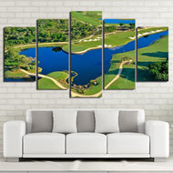 Golf Course Lake Five Piece Canvas Wall Art Home Decor Multi Panel - The Force Gallery