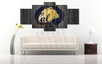 California Golden Bears College Barnwood Style Five Piece Canvas - The Force Gallery
