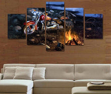 Harley Davidson on the Road Campfire Canvas - The Force Gallery