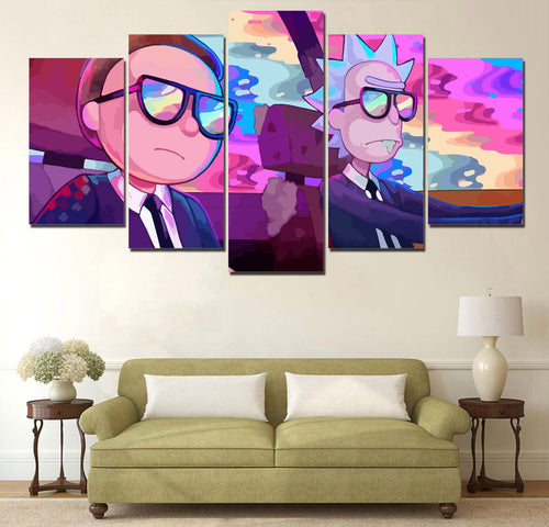 Rick and Morty Driving Five Piece Canvas Wall Art Home Decor - The Force Gallery