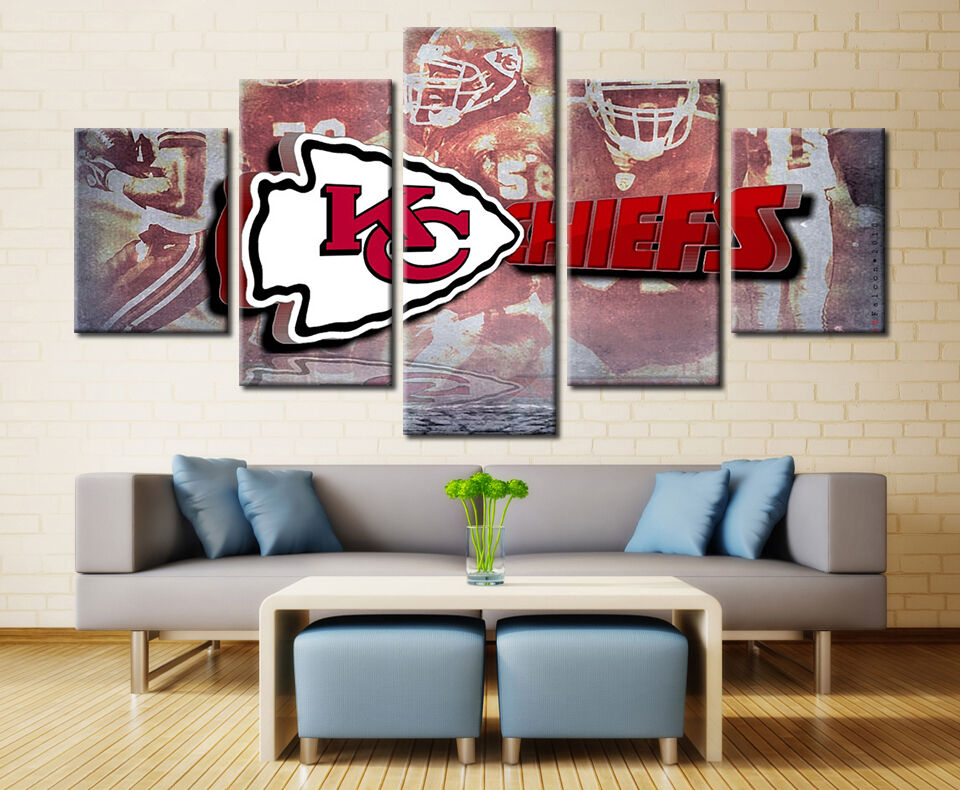 Kansas City Chiefs Super Canvas Five Piece Home Decor Panel Wall Art ...