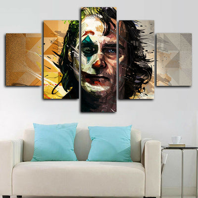 Joker Joaquin Phoenix Comic Five Piece Canvas Wall Art Home Decor Multi Panel 5 - The Force Gallery