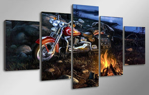 Harley Davidson on the Road Campfire Canvas - The Force Gallery
