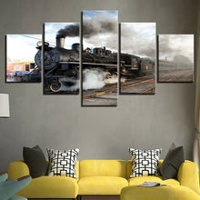 Locomotive Train Steam Five Piece Canvas Wall Art Home Decor Multi Panel 5