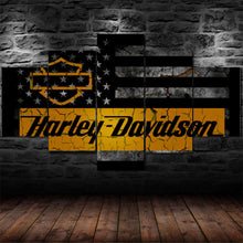 Harley Davidson Cracked Flag Canvas - The Force Gallery