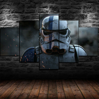 Rise of Skywalker Stormtrooper Battle Five Piece Canvas Wall Art Home Decor - The Force Gallery