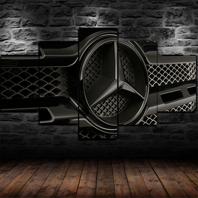 Mercedes Benz Luxury Logo Canvas Five Piece Home Decor Panel Wall