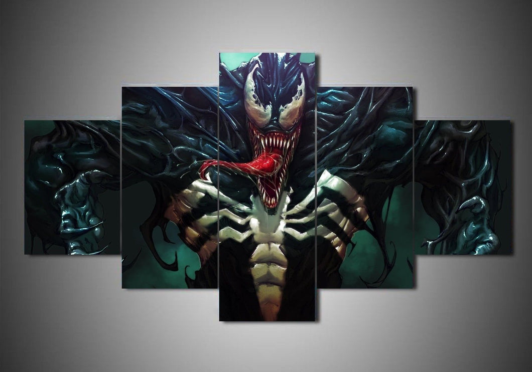 Venom Comic Movie Canvas Print Wall Home Decor Five Piece Framing Options - The Force Gallery