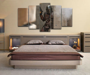 The Mandalorian Star Wars Five Piece Canvas Wall Art Home Decor Multi Panel 5 - The Force Gallery