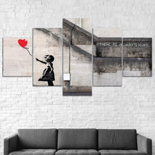 Bansky Red Balloon Abstract Graffiti Five Piece Canvas Wall Art Home Decor Framed - The Force Gallery