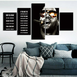 Kanye West Quote Rapper Five Piece Canvas Wall Art Home Decor Multi Panel 5