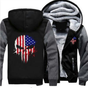 Punisher American Flag Hoodie Jacket - The Force Gallery
